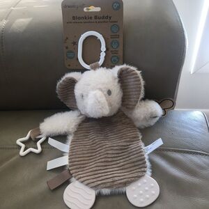 Elephant Blankie Buddy -‎ Cream and Brown 10”